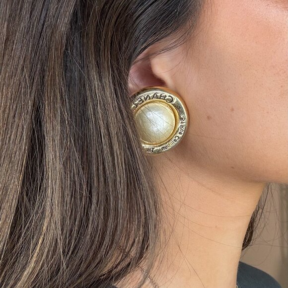 Chanel Faux Pearl Earrings - Picture 1 of 5